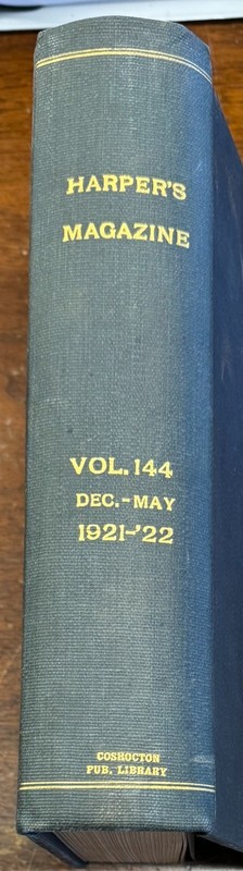 Harper’s Monthly Magazine Vol 144 – Dec 1921 to May 1922 – Hardcover