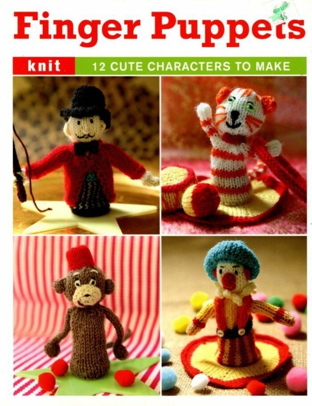 KNIT FINGER PUPPETS 12 CUTE CHARACTERS TO DESIGNS !!
