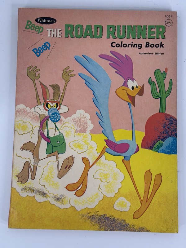 Vintage 1969 Whitman Warner Bros THE ROAD RUNNER Cartoon Coloring Book New