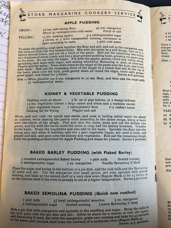 Vintage c1950 Stork Margarine 70 Selected Recipes Cookery Booklet 16 pages gallery