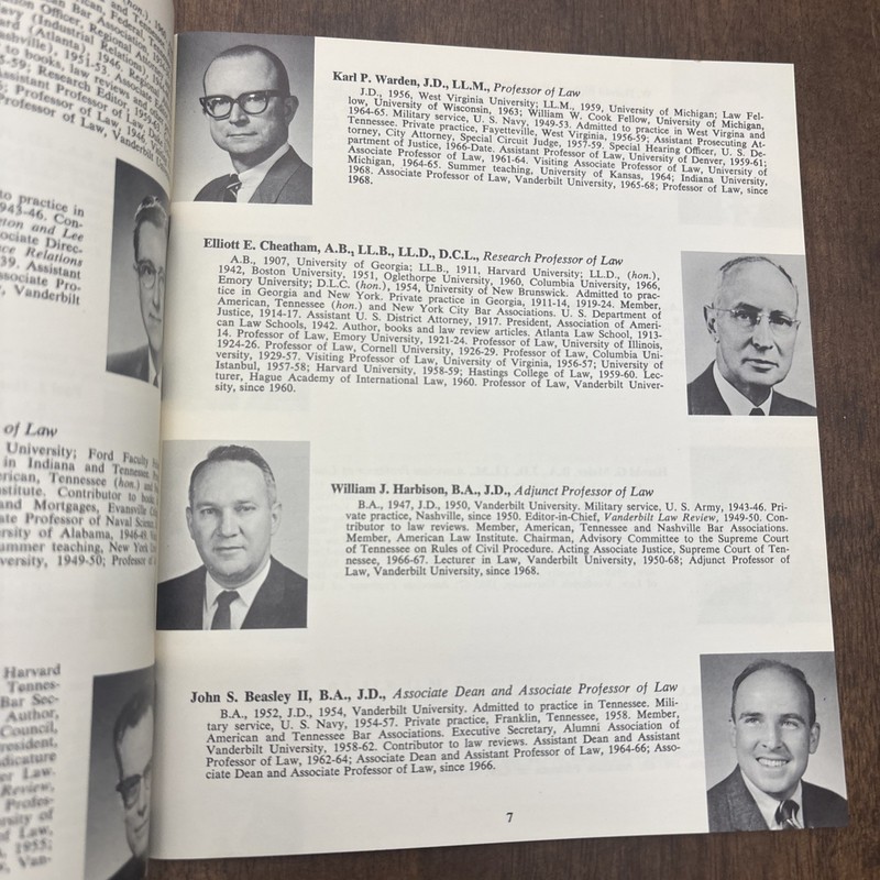 Yearbook Vanderbilt University School of Law Class of 1970 Softcover 47 Pages gallery