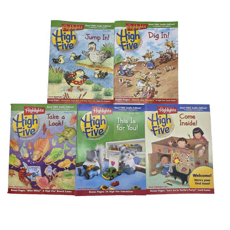 Highlights High Five 5 Magazine Lot 2010 Preschool Stories & Puzzles PB Kids