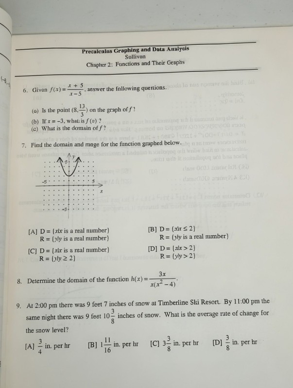 Precalculus Graphing And Data Analysis Test Item File Michael Sullivan III gallery