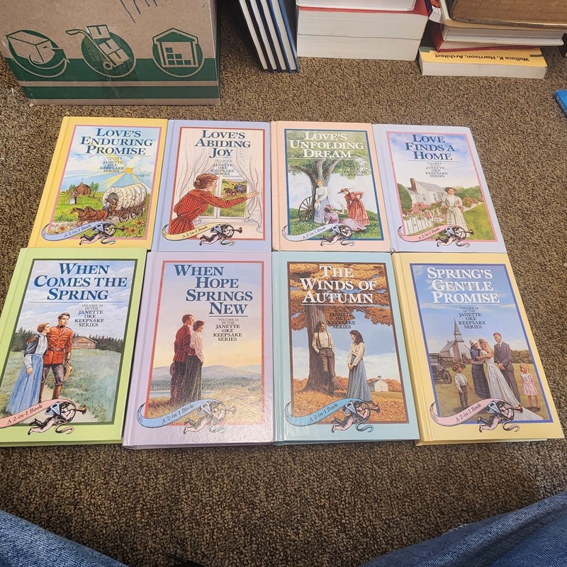 Janette Oke complete set KEEPSAKE SERIES 1-16 2-in-1 with all 8 Hardcover Books gallery