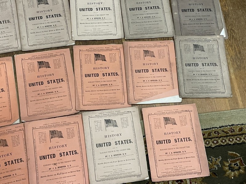 1858 History of the United States J.A. Spencer 22 Volumes Missing #9 PB Vintage gallery