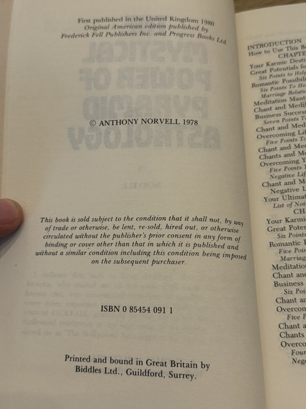 The Mystical Power of Pyramid Astrology Anthony Norvell 1980 Occult PB gallery