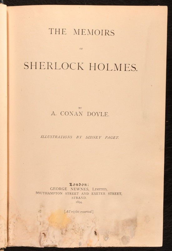 1894 The Memoirs of Sherlock Holmes Arthur Conan Doyle Sidney Paget First Edi... gallery