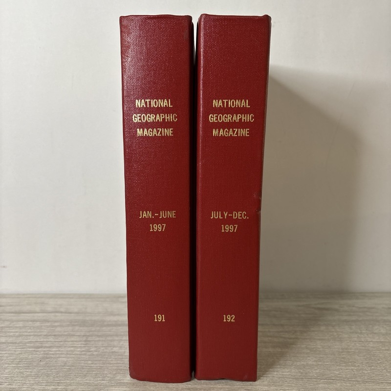 National Geographic 1997 Complete 12 Month Issues in 2 Bound Volumes Hardback