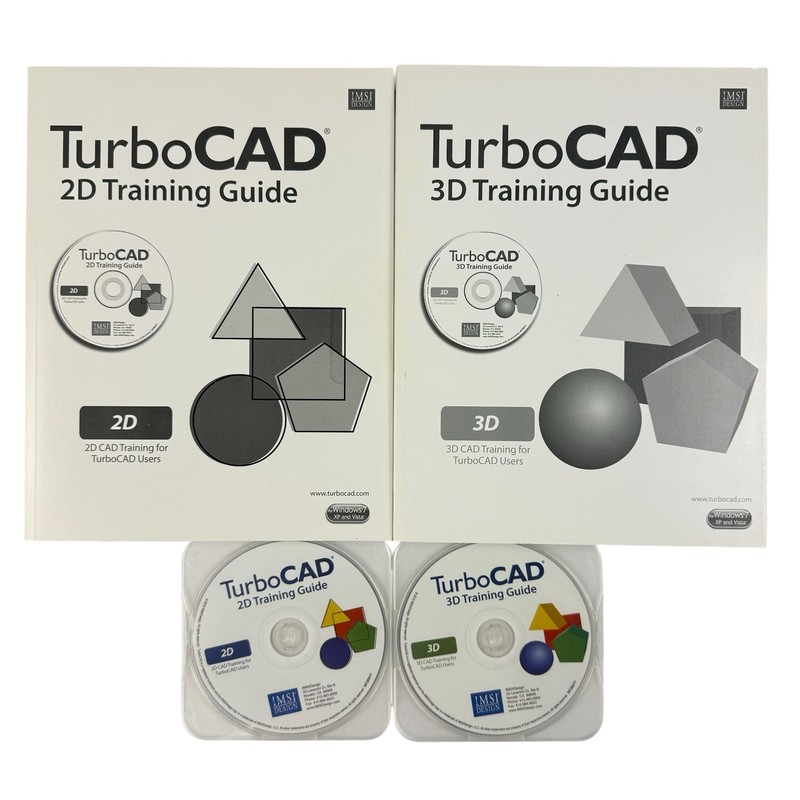 Turbocad 2D & 3D Training Guide w 2D & 3D Discs IMSI Design Windows 7 XP Vista