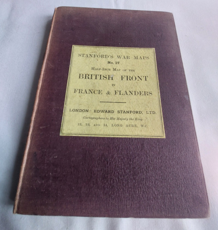 Stanford’s War Maps No 17: British Front in France & Flanders : Cloth Map 1917