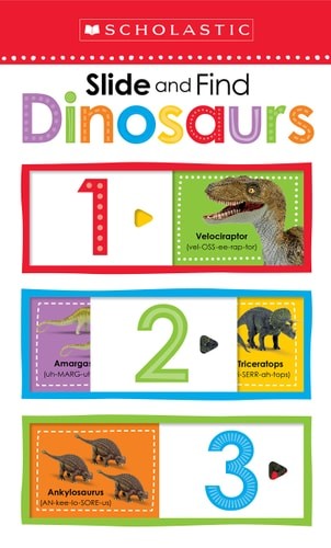 Dinosaurs 123: Scholastic Early Learners (Slide and Find) by Scholastic, Good Bo
