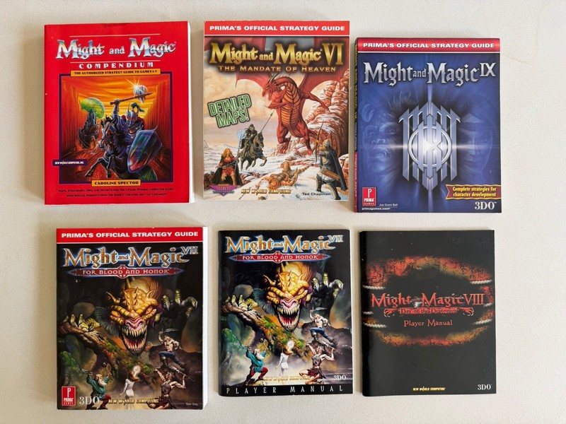 Might and Magic Strategy Guide Lot I-V Compendium VI VII IX Plus Manuals