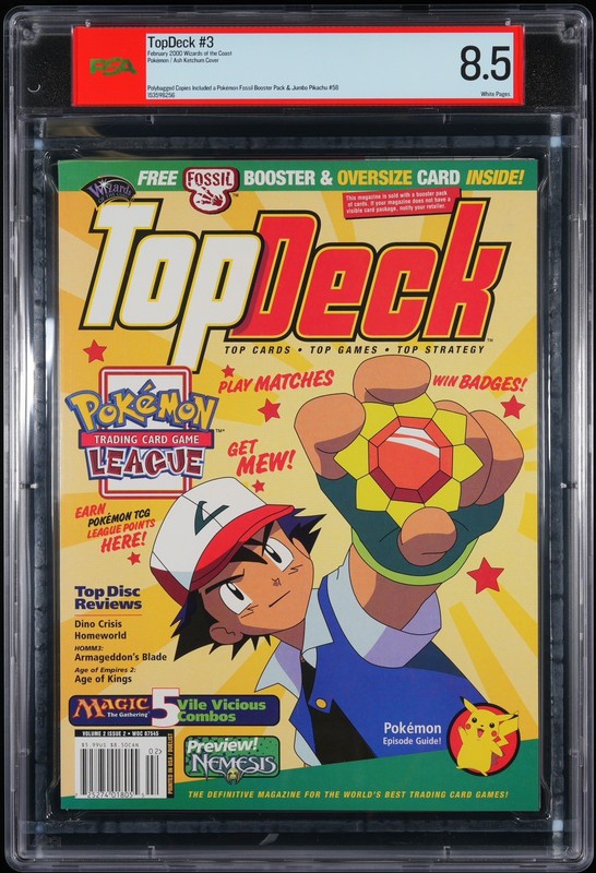 WIZARDS OF THE COAST TOPDECK #3 FEBRUARY 2000 POKEMON/ASH KETCHUM PSA 8.5!!!