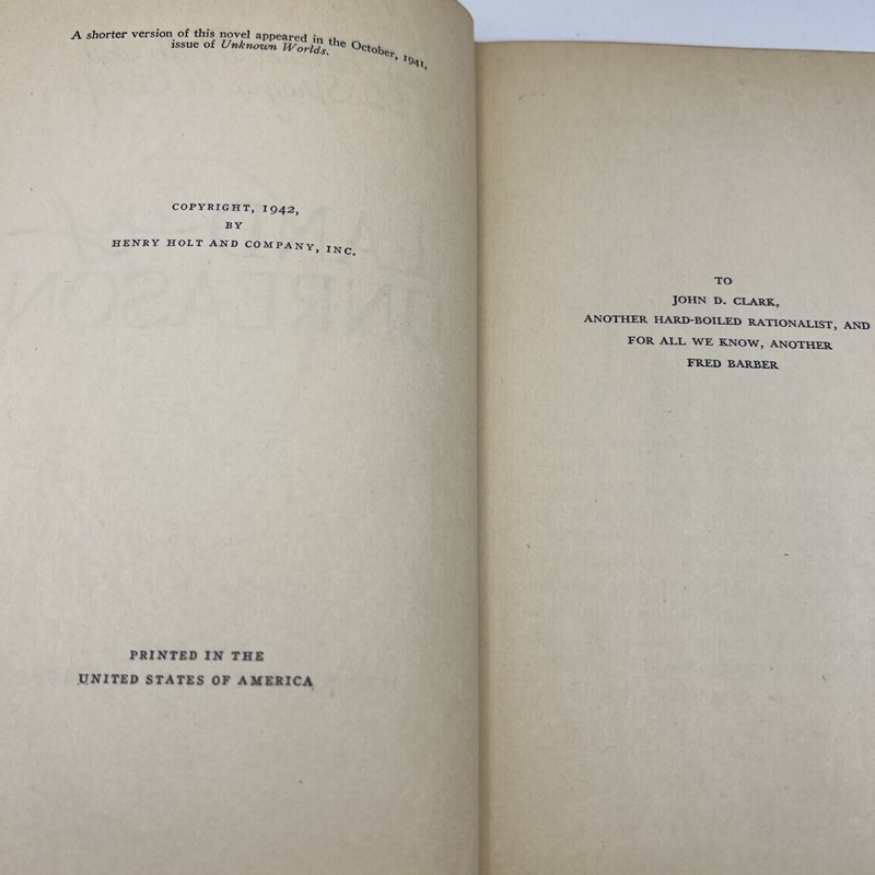 Land of Unreason 1942 1st Edition Fletcher Pratt L Sprague de Camp Henry Holt gallery
