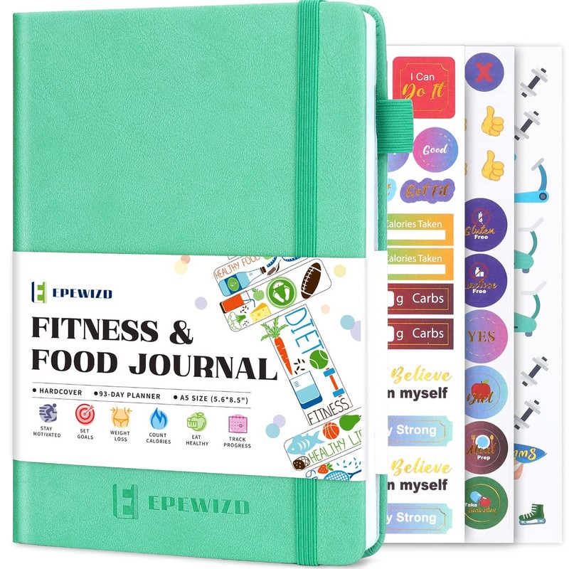 Food and Fitness Journal Hardcover Wellness Planner Workout Journal for Women…