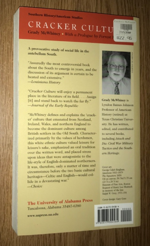 CRACKER CULTURE PAPERBACK BOOK CELTIC WAYS IN THE OLD SOUTH GRADY MCWHINEY gallery