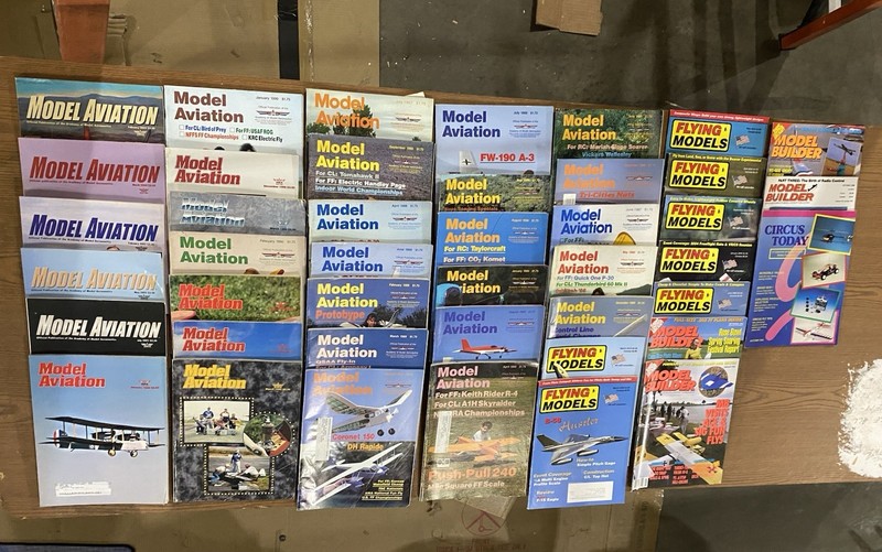 Lot of 43 Model Airplane Magazines Flying Models, Model Aviation, Model Builder