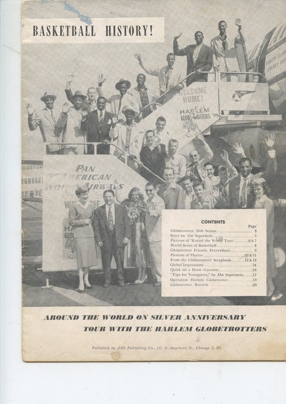 1952 «HARLEM GLOBETROTTERS» SILVER ANNIVERSARY BASKETBALL BOOKLET (17 PAGES)