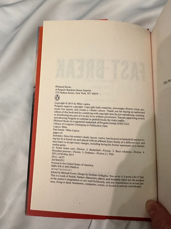 Fast Break by Mike Lupica Hardcover Book gallery