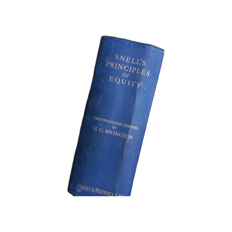 Snell’s Principles Of Equity 22nd Ed By H. G. Rivington Sweet And Maxwell