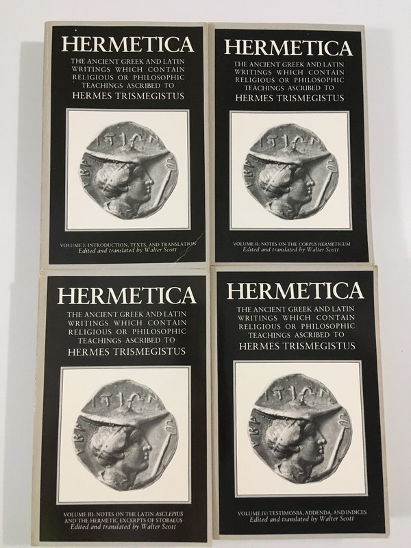Hermetica: Ancient Greek and Latin Writings trans by Walter Scott – 4 Volume Set