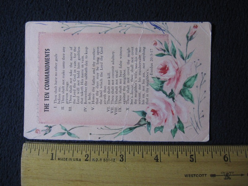 Vintage Ten Commandments Postcard [Warner Press] Undated gallery