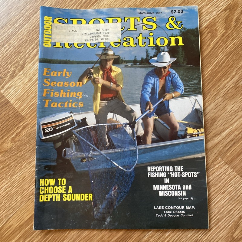 Sports & Recreation Magazine May June 1987 Vintage, Rare Midwest Guide fish hunt
