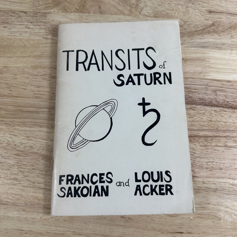Transits of Saturn Sakoian Acker 1973 First Printing Astrology Occult Paperback
