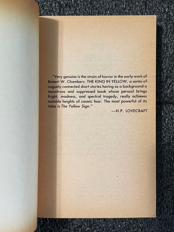HORROR Robert W Chambers King In Yellow 1977 1st VTG PB Weird FictIon CTHULHU gallery