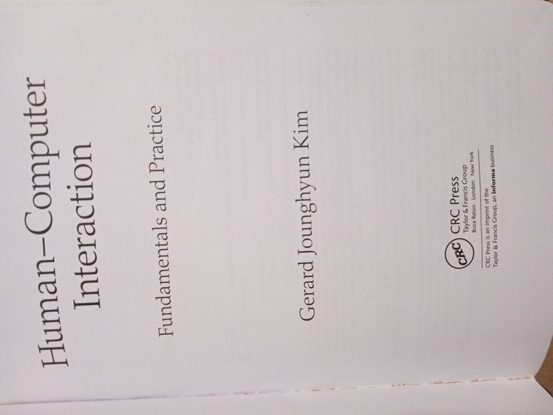 Human-Computer Interaction-- Fundamentals & Practice by Gerard Jounghyun Kim--HC gallery