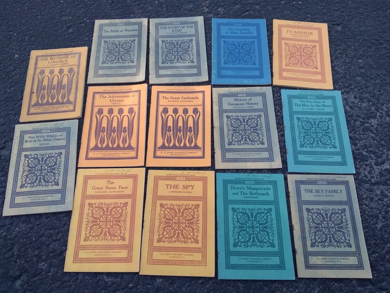 Antique 14 Fiction Novel Booklet lot Early 1900s literature instructor cloth