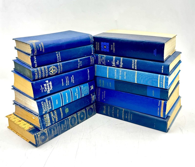 Vintage Book Lot of 5 BLUE Old Antiquarian Rare Decoration Hardcover Books gallery