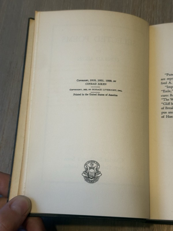 Selected Poems by Conrad Aiken 1930 Hardcover gallery