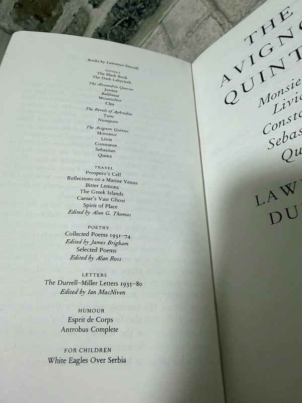 The Avignon Quintet by Lawrence Durrell 2004 Faber TPB gallery