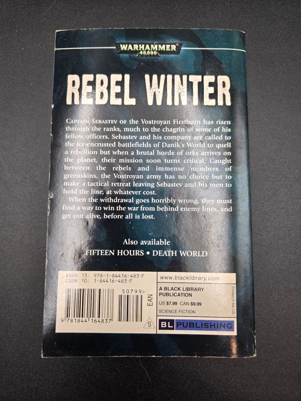 Rebel Winter Steve Parker Book Warhammer 40K Science Fiction Black Library 2007 gallery