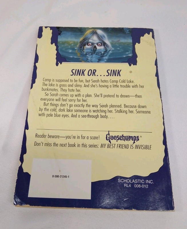 Vintage Goosebumps R L Stine Curse of Camp Cold Lake Scholastic 1st Print 1997 gallery