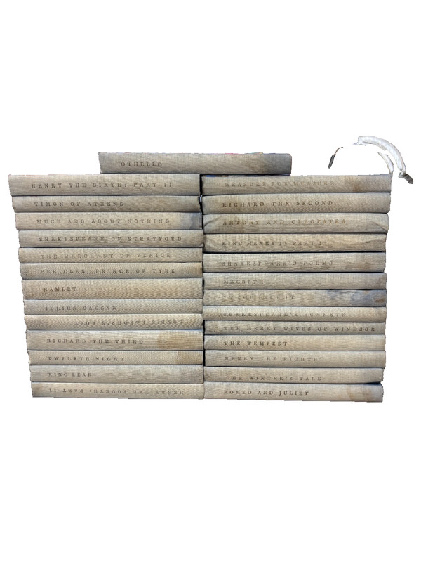 Antique VTG The Yale Shakespeare 27 Book Set Blue Literature Home Decor