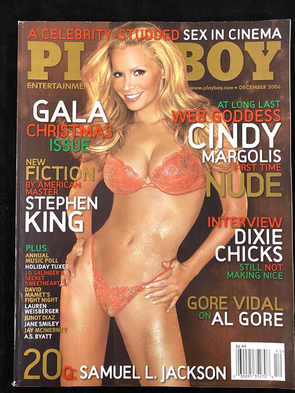 CINDY MARGOLIS DECEMBER 2006 VINTAGE PLAYBOY MAGAZINE W/ CENTERFOLD XMAS GALA