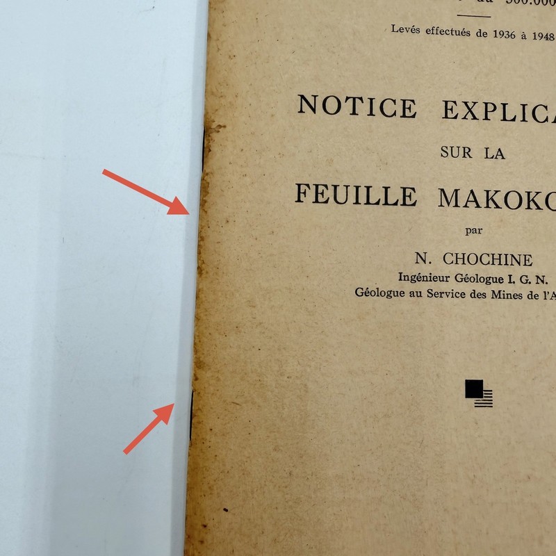 1936-48 Notice Explicative Feuille Makokou Est MAP Included VTG Mining Stains gallery