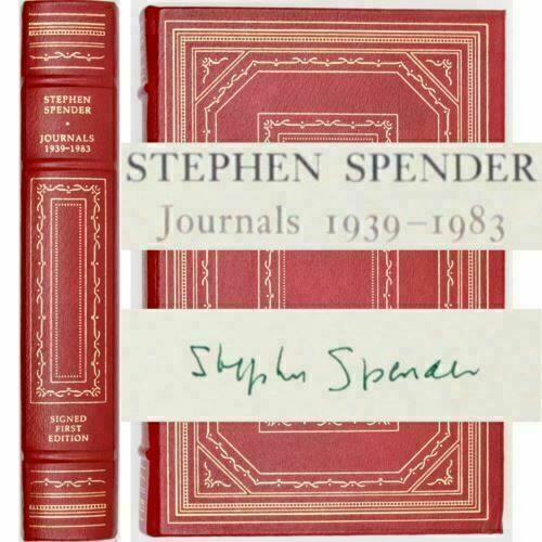 Signed Stephen Spender 1st Edition/1st Printing LEATHER Journals 1939-1983 Poet