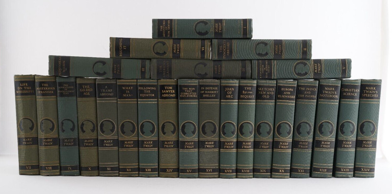 Complete Works Mark Twain Books 24 Vol. Set Harper and Brothers 1920 (VG+) gallery