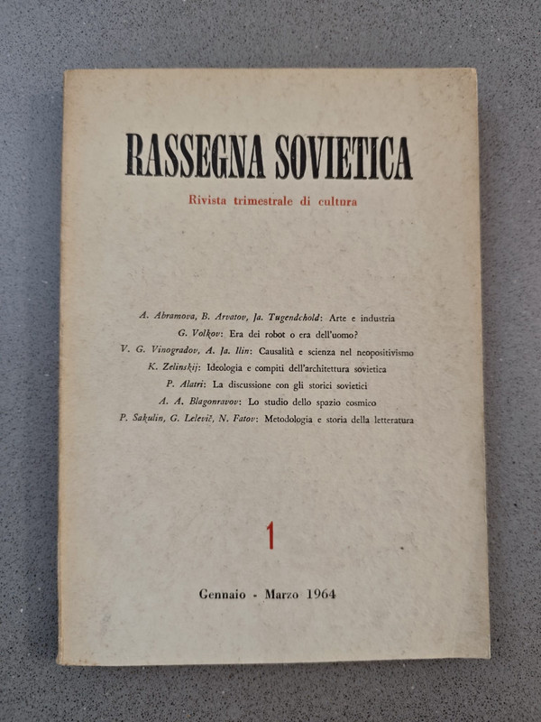 RASSEGNA SOVIETICA – 1 – RIVISTA TRIMESTRALE DI CULTURA – 1964