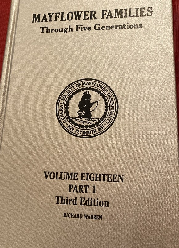 Mayflower Families Through Five Generations Vol 18 Part 1 3rd ed. Richard Warren