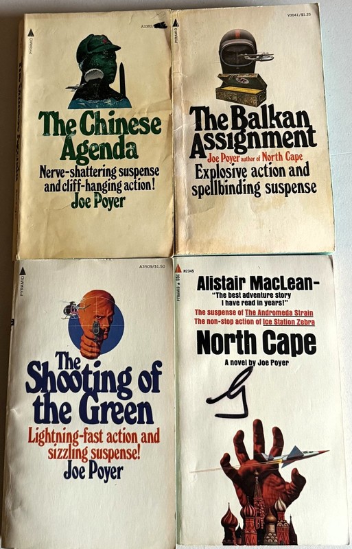 Joe Poyer vintage paperback lot – Chinese Agena, Balkan, Shooting Green, Cape