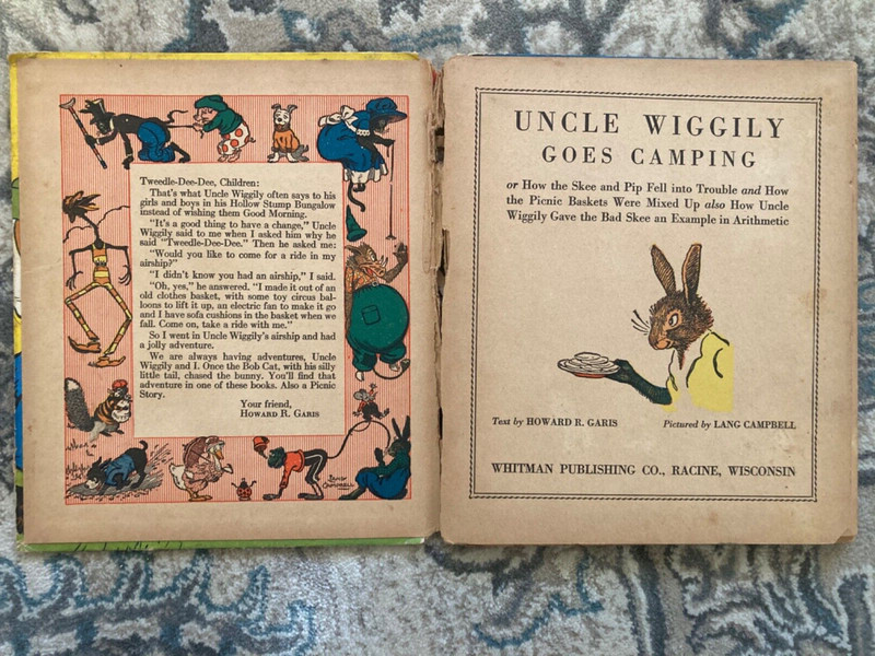 VTG UNCLE WIGGLY GOES CAMPING BOOK HC CHILDRENS ANTIQUE DYI SCRAPBOOKING SWEATY gallery