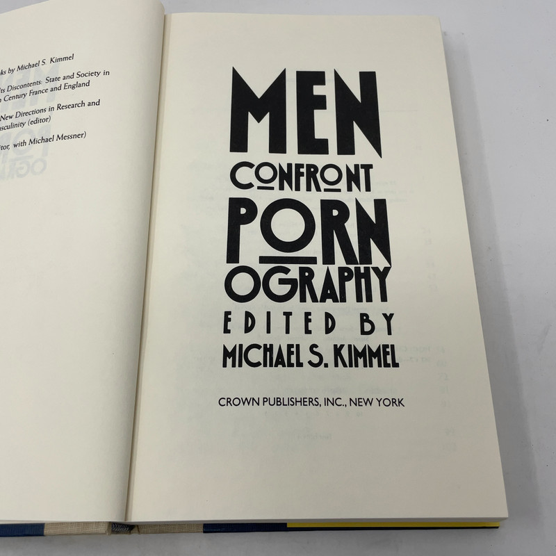 Men Confront Pornography by Michael S. Kimmel HC First Edition Like New 1990 gallery