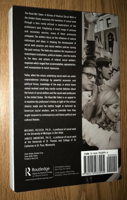 THE ROAD NOT TAKEN BOOK A HISTORY OF RADICAL SOCIAL WORK IN THE UNITED STATES US gallery