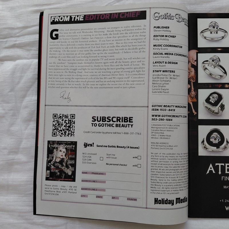 Gothic Beauty Magazine #43 - Goth / Alternative Culture - Collectible Issue gallery