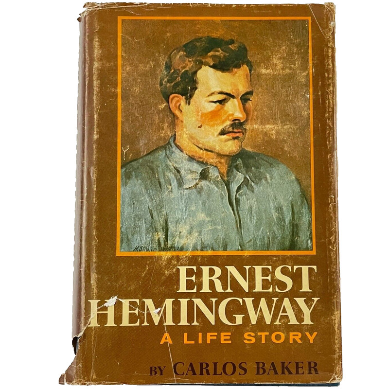 ERNEST HEMINGWAY: A LIFE STORY by Carlos Baker HC BOMC invoice 1969