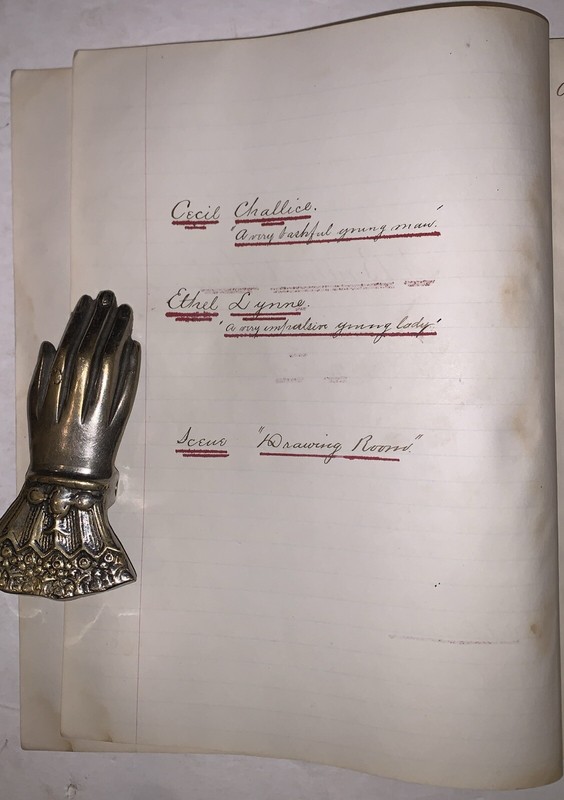 1877, ORIGINAL UNPUBLISHED MANUSCRIPT PLAY, by E. W. MCGLENEN, A BRILLIANT IDEA gallery